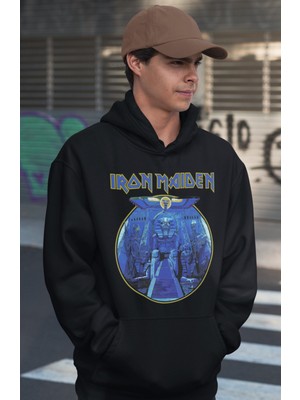 Sevbano Iron Maiden Rock Metal Baskılı Unisex Oversize Müzik Grubu Hoodie
