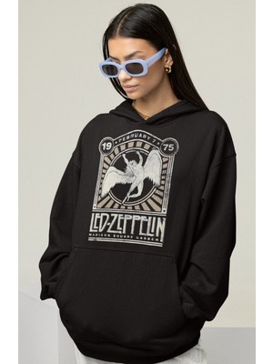Sevbano Tasarım LED Zeppelin Baskılı Unisex Oversize Rock Metal Müzik Grubu Hoodie