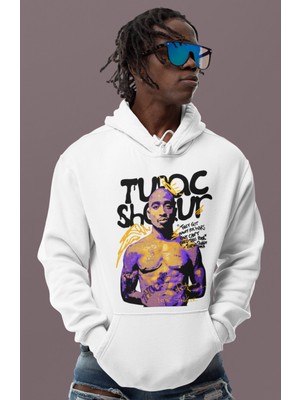 Sevbano Tasarım Tupac Rapper Baskılı Unisex Oversize 2pac Şarkıcı Hoodie