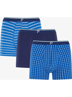 Penti Erkek Renkli Blue Check Çoklu Boxer