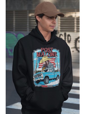 Sevbano Post Malone Rapper Baskılı Unisex Oversize Şarkıcı Hoodie