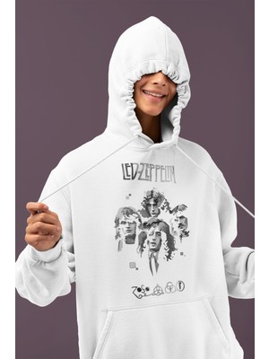 Sevbano LED Zeppelin Rock Metal Baskılı Unisex Oversize Müzik Grubu Hoodie