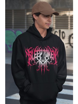 Sevbano Sleep Token Rock Metal Yazılı Unisex Oversize Müzik Grubu Hoodie