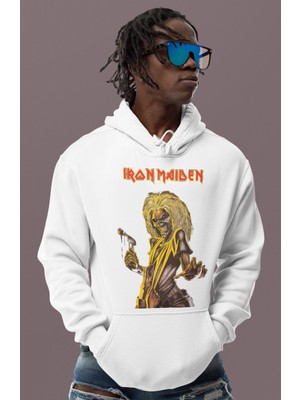 Sevbano Iron Maiden Rock Metal Müzik Grubu Baskılı Unisex Oversize Hoodie