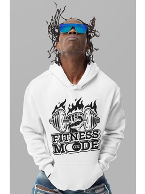 Sevbano Fitness Mode On Bodybuilding Gym Baskılı Unisex Oversize Sporcu Hoodie