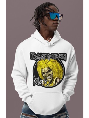 Sevbano Iron Maiden Killers Rock Metal Baskılı Unisex Oversize Müzik Grubu Hoodie