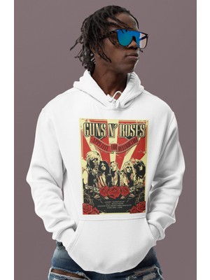 Sevbano Guns N' Roses Rock Metal Baskılı Unisex Oversize Müzik Grubu Hoodie