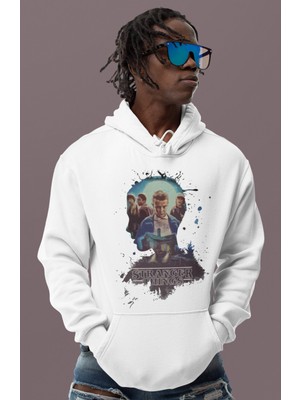Sevbano Tasarım Stranger Things Baskılı Unisex Oversize Dizi Film Hoodie