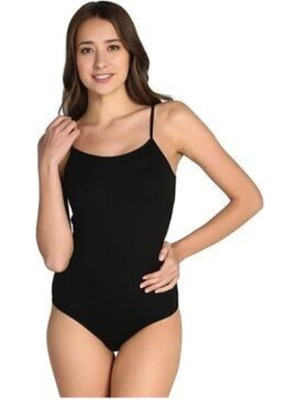 Tutku Kadın Siyah Ip Askılı Likralı Kancalı Çıtçıtlı Body 3'lü Paket Zıbın-M.siyah-M