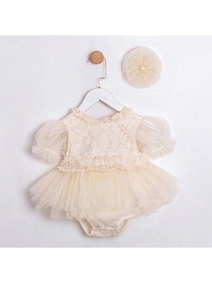 ministok Tiny Dantelli Toka Aksesuarlı Kız Bebek Romper