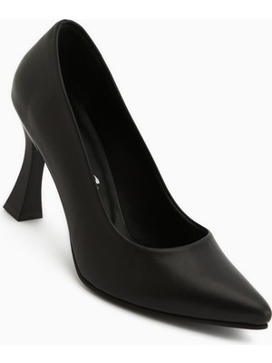 Limoya Helen Hakiki Deri Siyah Kadın Topuklu Ayakkabı Stiletto