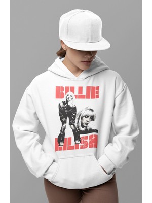 Sevbano Özel Tasarım Billie Eilish Baskılı Unisex Oversize Şarkıcı Hoodie