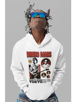 Sevbano Tasarım Efsane Bruno Mars Baskılı Unisex Oversize Şarkıcı Hoodie