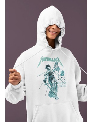 Sevbano Metallica Rock Metal Baskılı Unisex Oversize Müzik Grubu Hoodie