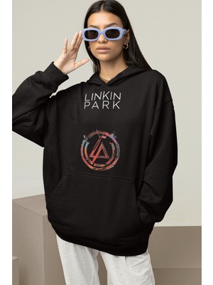 Sevbano Rock Metal Müzik Grubu Linkin Park Baskılı Unisex Oversize Hoodie