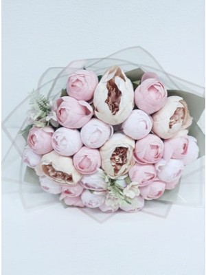 Birlik Yapay  Şakayık  Buketi  Pembe  ve Soft  Renkler  41 Adet