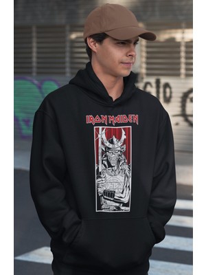Sevbano Ironmaiden Rock Metal Baskılı Unisex Oversize Müzik Grubu Hoodie