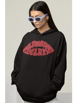 Sevbano Lana Del Rey Baskılı Unisex Oversize Şarkıcı Hoodie