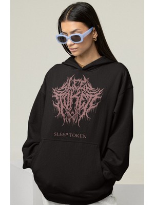 Sevbano Sleep Token Rock Metal Baskılı Unisex Oversize Müzik Grubu Hoodie