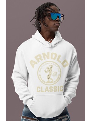 Sevbano Arnold Classic Bodybuilding Fitness Baskılı Unisex Oversize Gym Hoodie