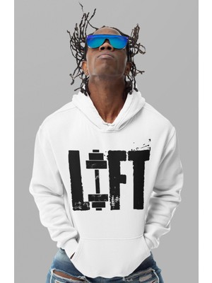 Sevbano Bodybuilding Fitness Lıft Baskılı Unisex Oversize Gym Sporcu Hoodie