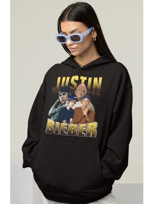 Sevbano Justin Bieber Baskılı Unisex Oversize Şarkıcı Hoodie
