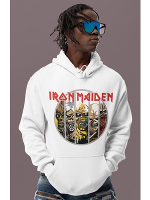 Sevbano Iron Maiden Rock Metal Müzik Grubu Baskılı Unisex Oversize Hoodie