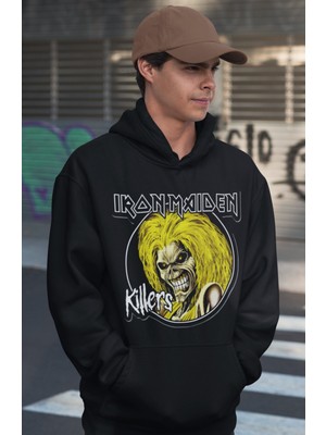Sevbano Iron Maiden Killers Rock Metal Baskılı Unisex Oversize Müzik Grubu Hoodie