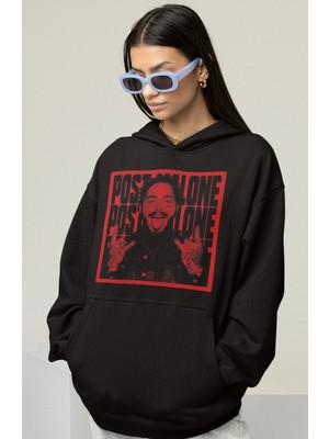 Sevbano Tasarım Post Malone Rapper Baskılı Unisex Oversize Şarkıcı Hoodie