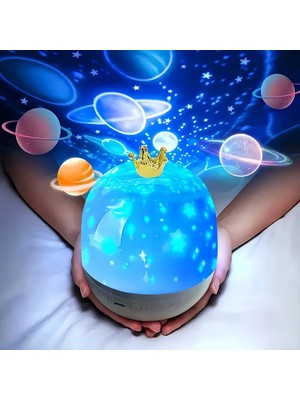 Braventa Collection Gece Lambası Çocuk PROJEKTÖR,360° Dönebilen Ayarlanabilir Rüyalı Atmosfer Gece Lambası Projektör Lam