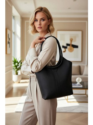 Benerly Kadın El ve Omuz Bucket Çanta Düz Desenli Uzun Askılı Taşınabilir Yapı Günlük Kullanım Şık