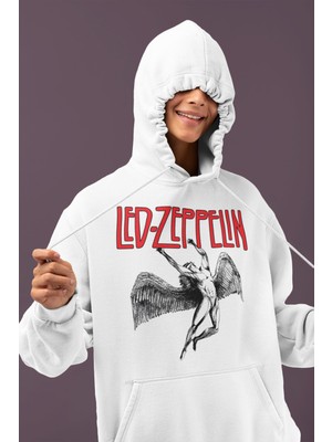 Sevbano LED Zeppelin Rock Metal Baskılı Unisex Oversize Müzik Grubu Hoodie
