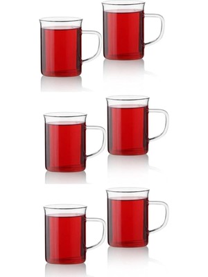 Braventa Collection 6'lı Kupa – Isıya Dayanıklı Termisil Çay ve Kahve Bardağı Seti, Şeffaf Cam Kupa, Sıcak Soğuk Içecekl