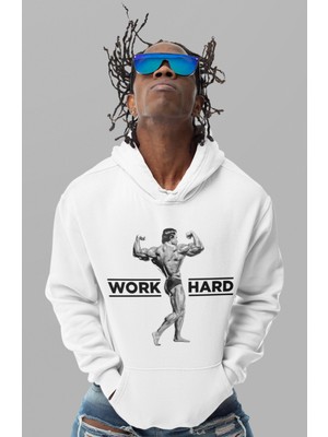 Sevbano Tasarım Arnold Bodybuilding Fitness Sporcu Baskılı Unisex Oversize Hoodie