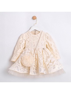 ministok Viena Sırt Detaylı Çanta Aksesauarlı Kız Çocuk Dantel Elbise