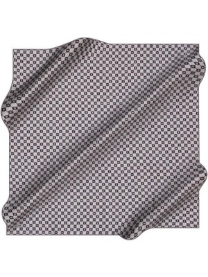 Aker Ipek Eşarp - 8991713-972- Gümüş Siyah Twill