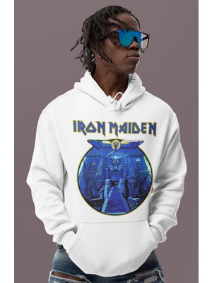 Sevbano Iron Maiden Rock Metal Baskılı Unisex Oversize Müzik Grubu Hoodie