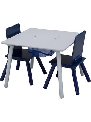 Braventa Collection Children Çocuk Masa ve Sandalye Seti, Saklamalı (2 Sandalye Dahil)