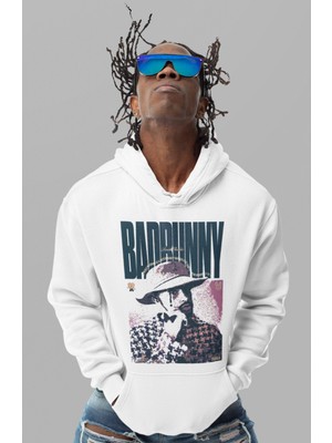 Sevbano Badbunny Rapper Baskılı Unisex Oversize Şarkıcı Hoodie