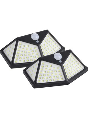 Braventa Collection LED Solar Hareket Sensörlü Dış Ortam Bahçe Aydınlatması, Güneş Enerjili, Su Geçirmez, 100 Ledli, Bey