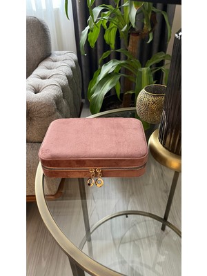 Elissydesign Kadife Takı Kutusu Fermuarlı – Takı Organizeri ve Saklama Kutusu