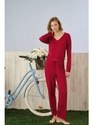 Pijamoni Dublin V Yaka Uzun Kol Pijama Takımı