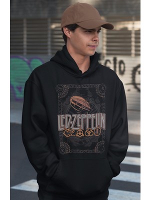 Sevbano LED Zeppelin Rock Metal Müzik Grubu Baskılı Unisex Oversize Hoodie