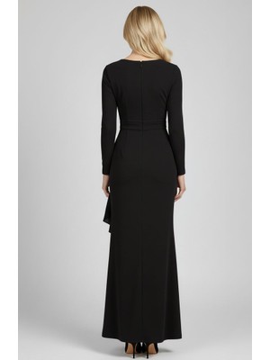 Merlavin Kadın Yırtmaçlı Önü Fırfırlı Abiye Elbise