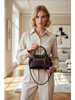 Benerly Kadın Çapraz Askılı Mini Tote Çanta Düz Desen Günlük Kullanım Çok Fonksiyonlu Omuz Askılı