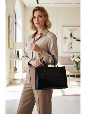 Benerly Kadın Dokulu Midi Tote Omuz Çanta Dokuma Yapı Günlük Kullanım Için Geniş Iç Hacim Uzun Askı Detayı