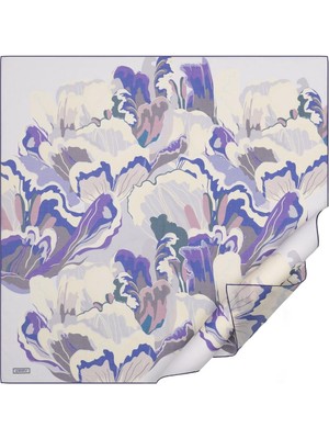 İpekevi Ipekevi Çiçek Mermeri Desenli Pamuk Eşarp - Lila Mor