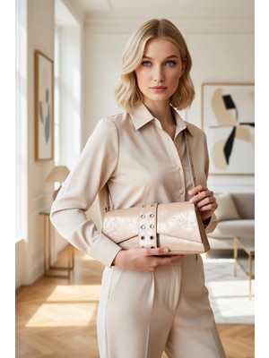 Benerly Kadın Kuşgözü Detaylı Çıt Kapamalı Ayarlanabilir Askılı Küçük Omuz Çantası Günlük Kullanım