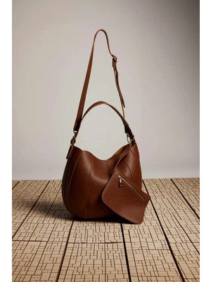 Benerly Kadın Dikişli Dokulu Kese Çanta Ayarlanabilir Omuz Askılı El Çantası Günlük Fonksiyonel Tasarım