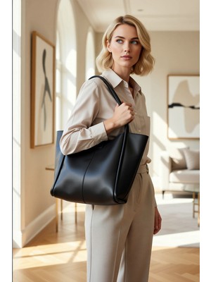 Benerly Kadın Görünümlü  Maxi Boyutlu Omuz Çantası Geniş Iç Hacimli Günlük Kullanım